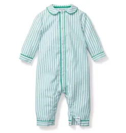 Janie and Jack Baby Pajamas|Petite Plume-Cambridge Romper emerald ticking