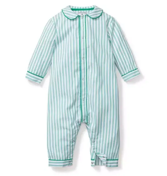 Janie and Jack Baby Pajamas|Petite Plume-Cambridge Romper emerald ticking