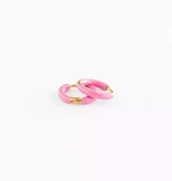 Janie and Jack Kids Accessories|Jewelry-Enamel Hoop Earrings pink