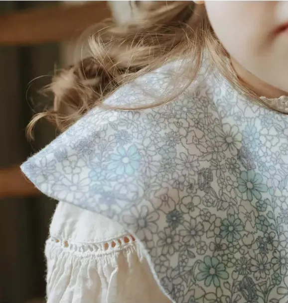 Janie and Jack Feeding Accessories|Nursery-Enchanted Wildflower Winglet Bib - ivory