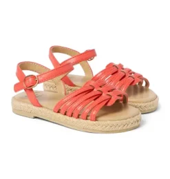 Janie and Jack Shoes-Espadrille Sandal vibrant poppy