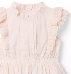 Janie and Jack Dresses-Eyelet Ruffle Party Dress light pink