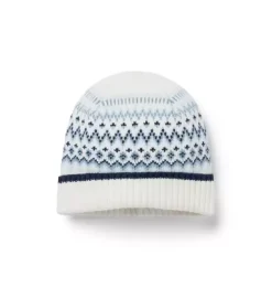 Janie and Jack Hats & Gloves-Fair Isle Beanie pale blue fair isle