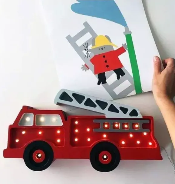 Janie and Jack Lighting-Fire Truck Lamp red