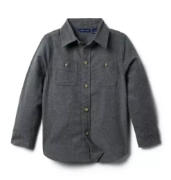 Janie and Jack Shirts-Flannel Shirt charcoal heather