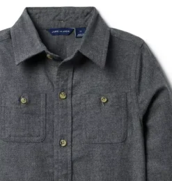 Janie and Jack Shirts-Flannel Shirt charcoal heather