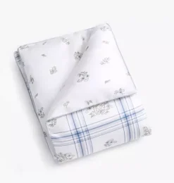 Janie and Jack Blankets And Quilts|Nursery-Fleur + Stripe Baby Duvet Set - ivory