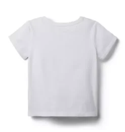 Janie and Jack Short Sleeve Tops-Fleur Tee seashell ecru