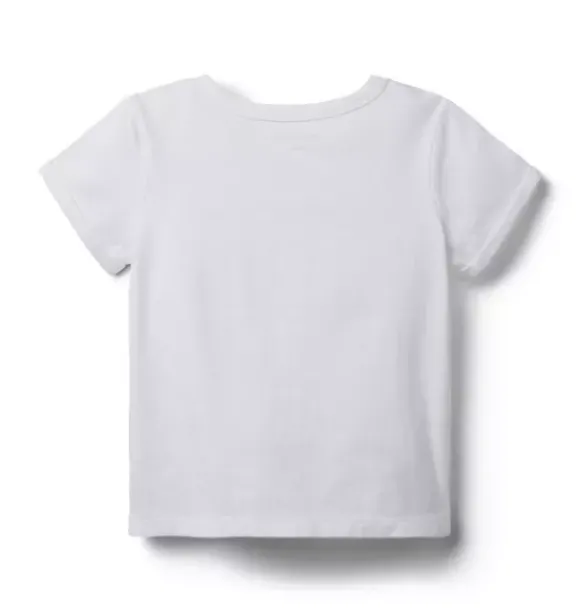 Janie and Jack Short Sleeve Tops-Fleur Tee seashell ecru