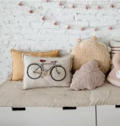 Janie and Jack Decorative Pillows And Throws-Floor Cushion Bike natural