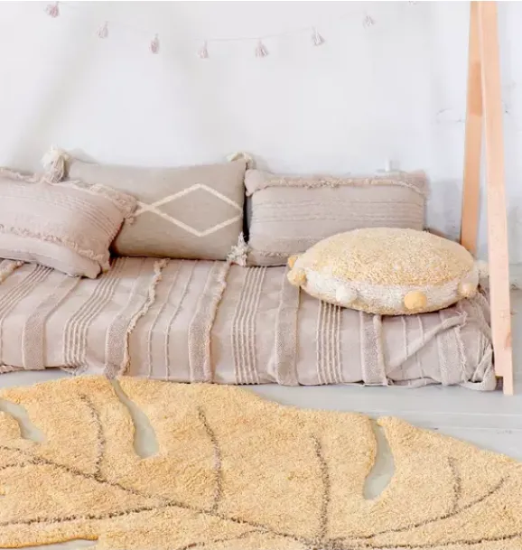 Janie and Jack Decorative Pillows And Throws-Floor Cushion Bubbly Honey honey, natural