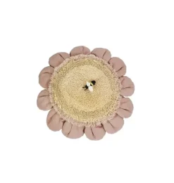 Janie and Jack Decorative Pillows And Throws-Floor Cushion Pink Daisy golden and pink