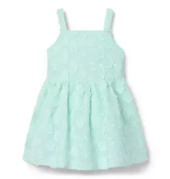 Janie and Jack Dresses-Floral Appliqu&eacute; Dress light aqua