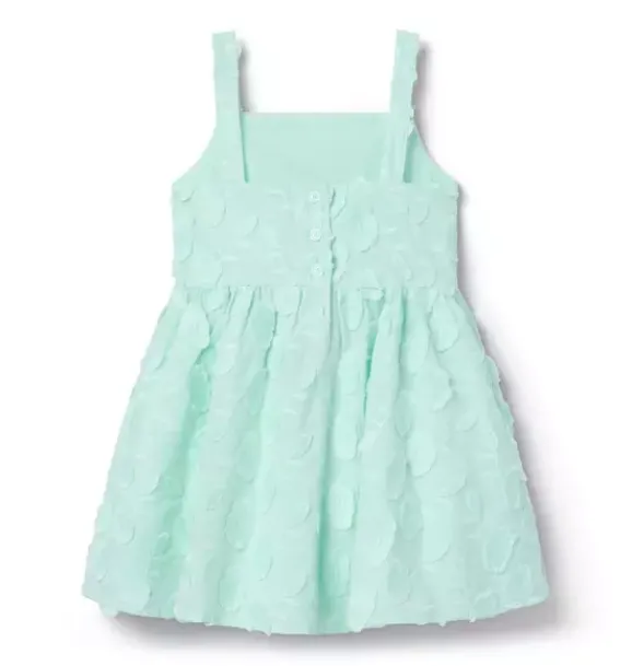 Janie and Jack Dresses-Floral Appliqué Dress light aqua