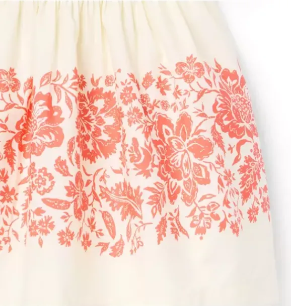Janie and Jack Dresses-Floral Border Puff Sleeve Dress freshwater pearl