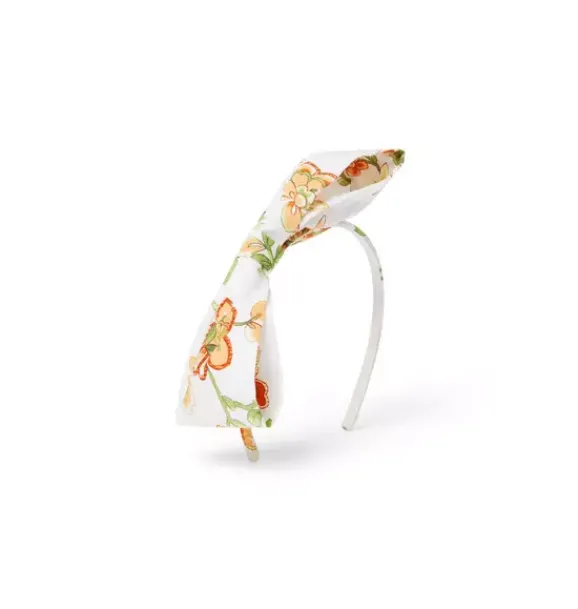 Janie and Jack Hair-Floral Bow Headband jet ivory floral