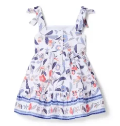 Janie and Jack Dresses-Floral Bow Strap Dress white floral
