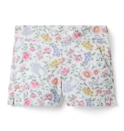 Janie and Jack Matching Sets|Skirts & Shorts-Floral Canvas Short white floral