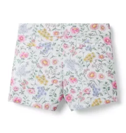 Janie and Jack Matching Sets|Skirts & Shorts-Floral Canvas Short white floral