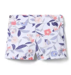 Janie and Jack Skirts & Shorts-Floral Canvas Short white floral
