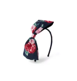 Janie and Jack Hair-Floral Chiffon Bow Headband dark marine floral