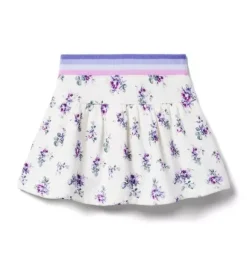 Janie and Jack Skirts & Shorts-Floral Fleece Skirt white floral