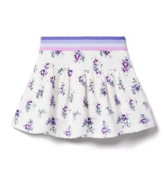 Janie and Jack Skirts & Shorts-Floral Fleece Skirt white floral