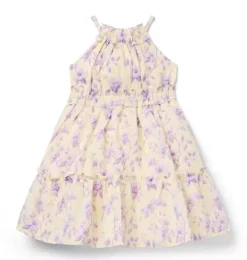 Janie and Jack Dresses-Floral Halter Ruffle Dress freshwater pearl floral