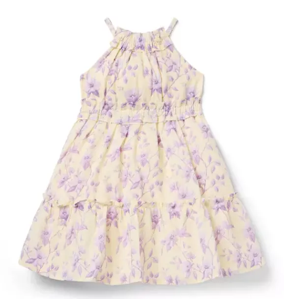Janie and Jack Dresses-Floral Halter Ruffle Dress freshwater pearl floral
