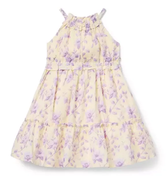 Janie and Jack Dresses-Floral Halter Ruffle Dress freshwater pearl floral
