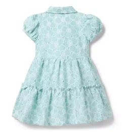 Janie and Jack Dresses-Floral Lace Collared Dress soft turquoise floral
