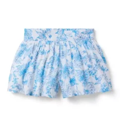 Janie and Jack Skirts & Shorts-Floral Pleated Breeze Short kingfisher blue floral