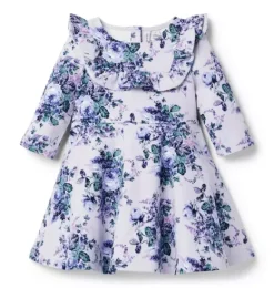 Janie and Jack Dresses-Floral Ponte Dress lilac floral
