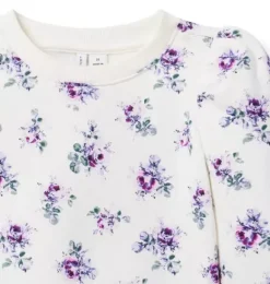Janie and Jack Sweaters & Sweatshirts-Floral Puff Sleeve Sweatshirt white floral