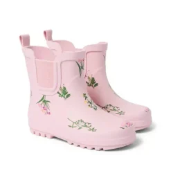 Janie and Jack Shoes-Floral Rain Boot pale pink floral