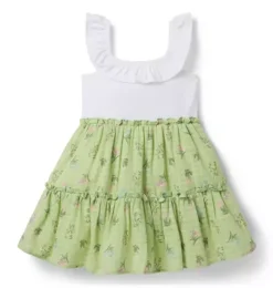 Janie and Jack Dresses-Floral Ruffle Dress green fields floral
