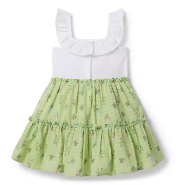 Janie and Jack Dresses-Floral Ruffle Dress green fields floral