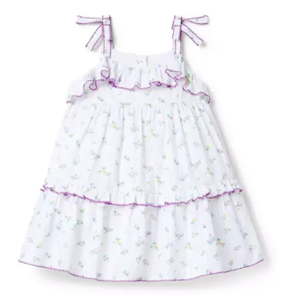 Janie and Jack Dresses-Floral Ruffle Dress white floral