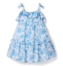 Janie and Jack Dresses-Floral Ruffle Dress kingfisher blue floral