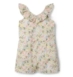 Janie and Jack Rompers & Jumpsuits-Floral Ruffle Romper light green floral