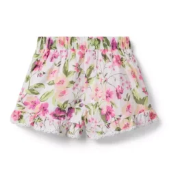 Janie and Jack Matching Sets|Skirts & Shorts-Floral Ruffle Short jet ivory floral