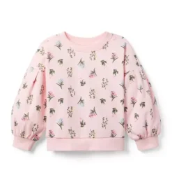 Janie and Jack Sweaters & Sweatshirts-Floral Sweatshirt pale pink floral