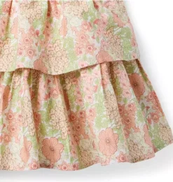 Janie and Jack Dresses-Floral Tiered Dress rosy coral floral