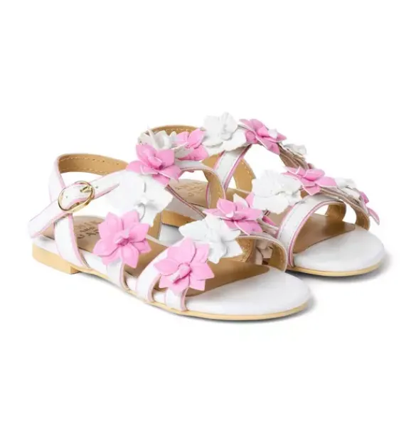Janie and Jack Shoes-Flower Sandal white