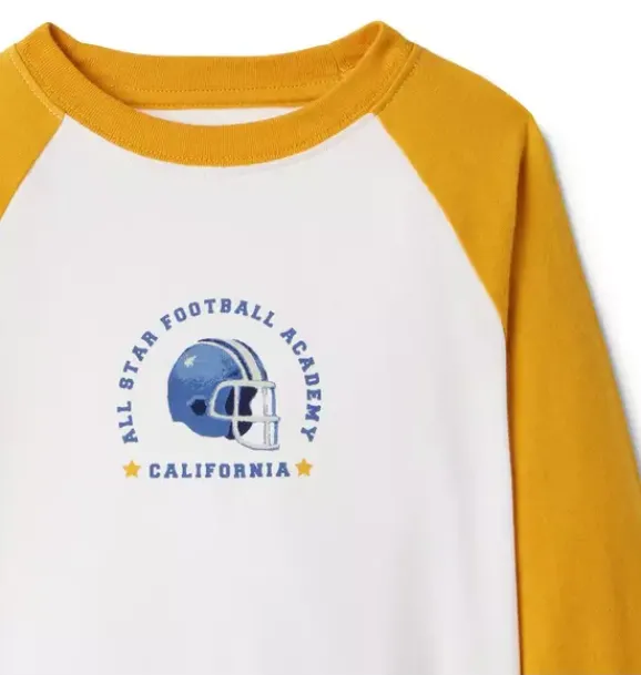 Janie and Jack Tees-Football Raglan Tee golden yellow