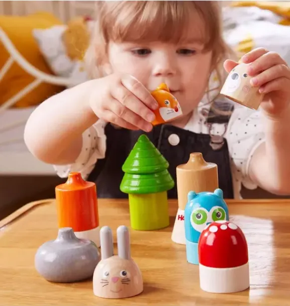 Janie and Jack Development Toys-Forest Animals Wooden Stacking Toy multi-color