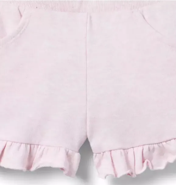 Janie and Jack Matching Sets|Skirts & Shorts-French Terry Ruffle Short pink dream heather