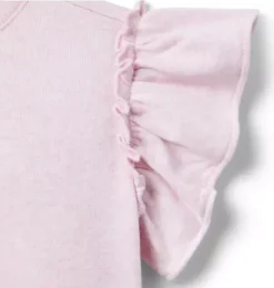 Janie and Jack Sweaters & Sweatshirts|Short Sleeve Tops-French Terry Ruffle Top pink dream heather