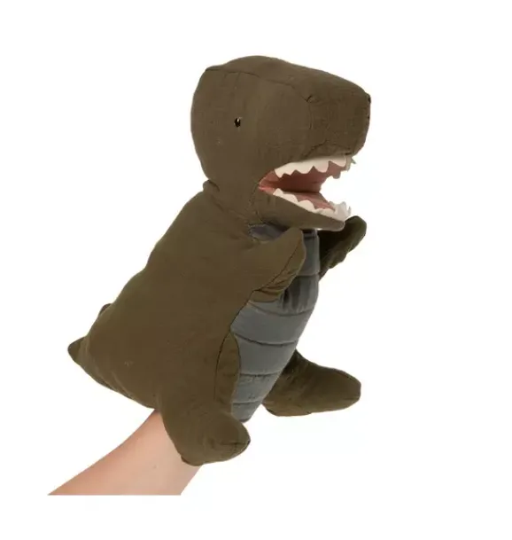 Janie and Jack Stuffed Animals-Gantosaurus Rex, Hand Puppet green
