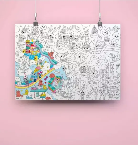 Janie and Jack Art Supplies|Playroom-Giant Coloring Poster Kawaii pink